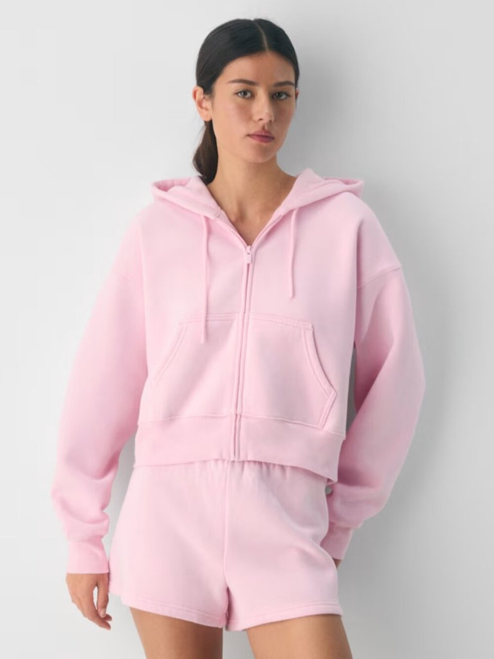NWT Aritzia Sweatfleece BOYFRIEND BOXY ZIP Villa Pink S